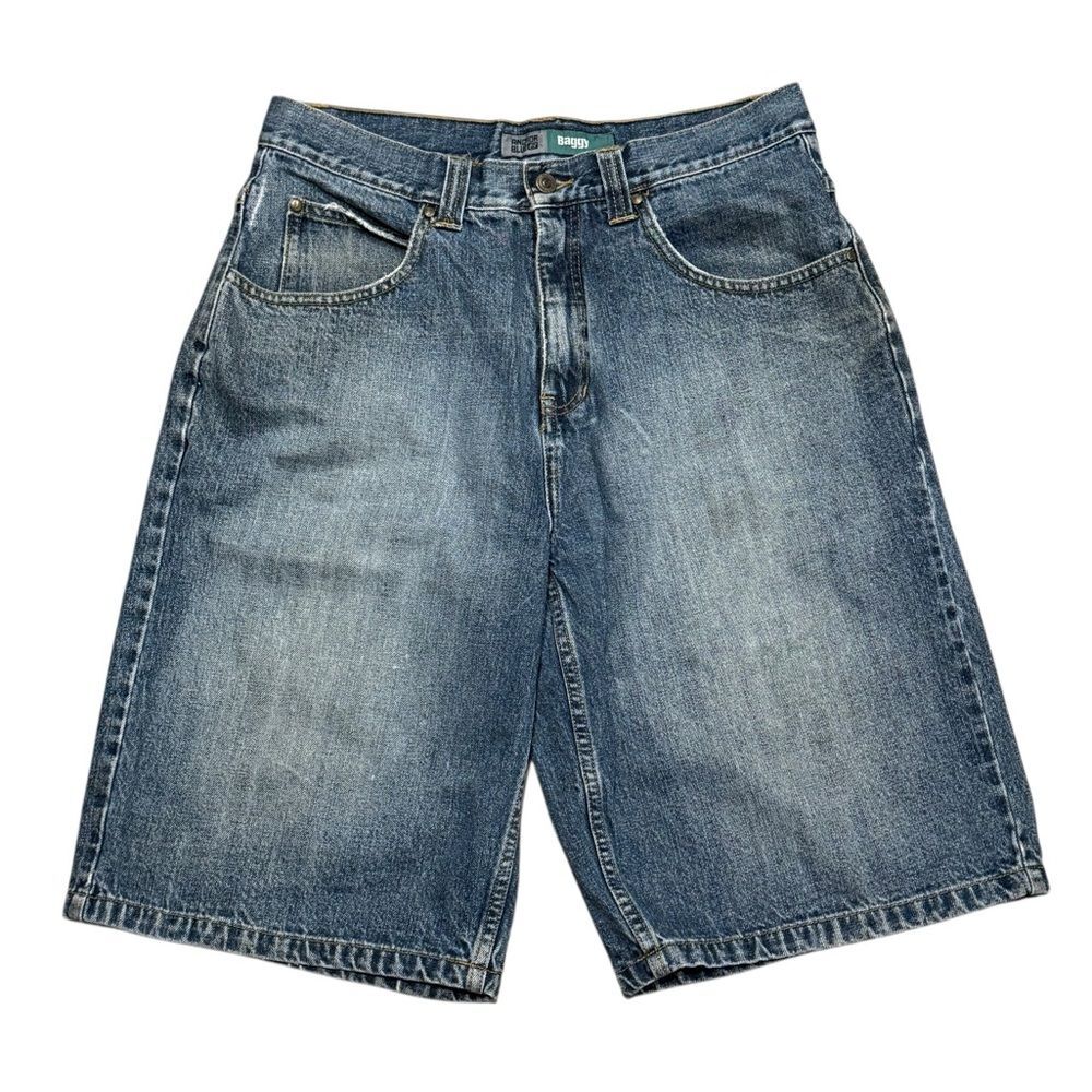 Vintage Anchor Blue Shorts Blue Denim Jean Baggy Loose Skate Fade Men’s Sz 33
